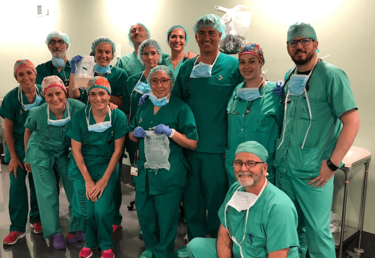 Parte del equipo de profesionales que intervino en la operación (Foto TA)